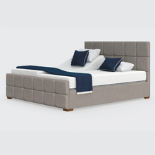 Load image into Gallery viewer, The Edel Dual has a split/twin mattress platform allowing each side to be controlled independently. Matching detailed head and foot boards give the Edel a grand, plush appearance.