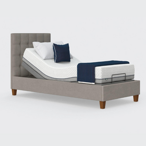 The Hagen is a deep bedstead design with four wooden corner feet. Comes as standard with back/leg adjustment, wireless control and zero gravity mode.