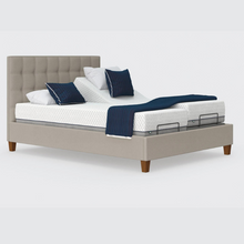 Load image into Gallery viewer, The Flyte Dual has a split/twin mattress platform allowing each side to be controlled independently. The bed is raised on legs for underbed clearance.