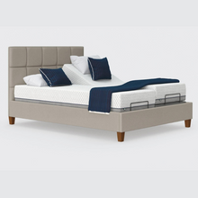 Load image into Gallery viewer, The Flyte Dual has a split/twin mattress platform allowing each side to be controlled independently. The bed is raised on legs for underbed clearance