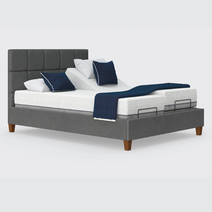The Flyte Dual has a split/twin mattress platform allowing each side to be controlled independently. The bed is raised on legs for underbed clearance