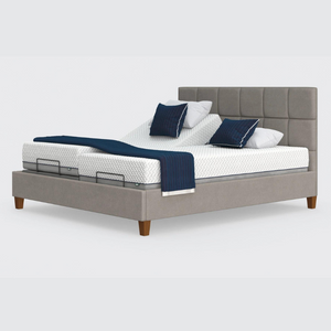 The Flyte Dual has a split/twin mattress platform allowing each side to be controlled independently. The bed is raised on legs for underbed clearance