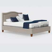 Load image into Gallery viewer, The Flyte Dual has a split/twin mattress platform allowing each side to be controlled independently. The bed is raised on legs for underbed clearance.