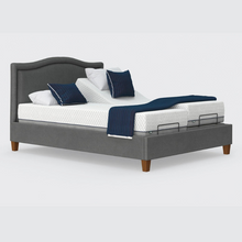 Load image into Gallery viewer, The Flyte Dual has a split/twin mattress platform allowing each side to be controlled independently. The bed is raised on legs for underbed clearance.