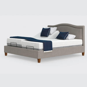 The Flyte Dual has a split/twin mattress platform allowing each side to be controlled independently. The bed is raised on legs for underbed clearance.
