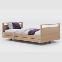 Load image into Gallery viewer, Opera Signature Profiling Bed With Cot Sides is an elegantly-styled care bed designed for user mobility and nursing care. Ideal for users with advanced care needs that want to maintain a homely and inviting care environment.