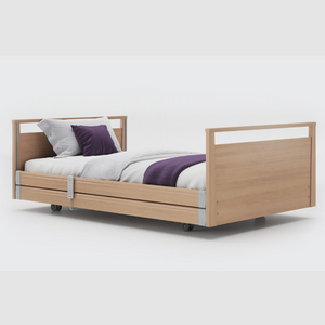 Opera Signature Profiling Bed With Cot Sides is an elegantly-styled care bed designed for user mobility and nursing care. Ideal for users with advanced care needs that want to maintain a homely and inviting care environment.