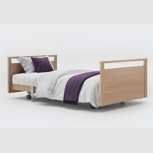 The Opera® Signature bed is height adjustable, making it suitable for both nursing care and ease of access. The bed's extensive height range allows it to be lowered close to the floor and raised up to a carer's waist level to make it easier to provide care.