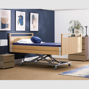 The Opera® Signature bed is height adjustable, making it suitable for both nursing care and ease of access. The bed's extensive height range allows it to be lowered close to the floor and raised up to a carer's waist level to make it easier to provide care.