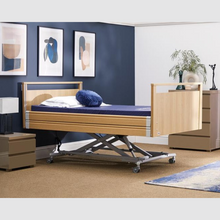 Load image into Gallery viewer, Opera Signature Profiling Bed With Cot Sides is an elegantly-styled care bed designed for user mobility and nursing care. Ideal for users with advanced care needs that want to maintain a homely and inviting care environment.