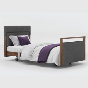 Opera Signature Upholstered Profiling Bed. The padded head and footboard design ensure's a comfortable and elegant finish. With height adjustment and full profiling features, this care bed is suitable for almost all user types.