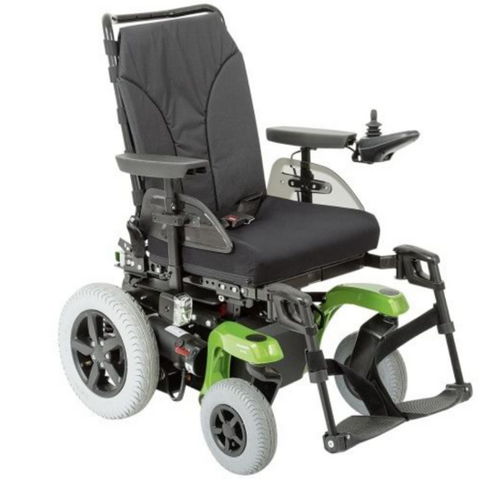 Juvo B5/B6 rare-wheel drive power chair offers incomparable driving characteristics for all fields of application. The single-wheel suspension and torsion drive system form the basis for this intuitive drive type gives explicit maneuverability and sturdiness when used._img