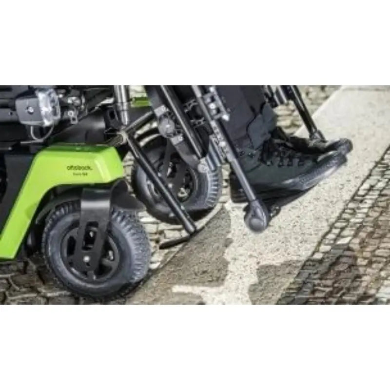 Curb climbing assist This option also makes it possible to cross higher obstacles such as curbs. The curb climbing assist is mounted at the front in the centre, and is ready to use at any time while driving. When getting in and out, the lever can be engaged at the rear to provide more space for the transfer.