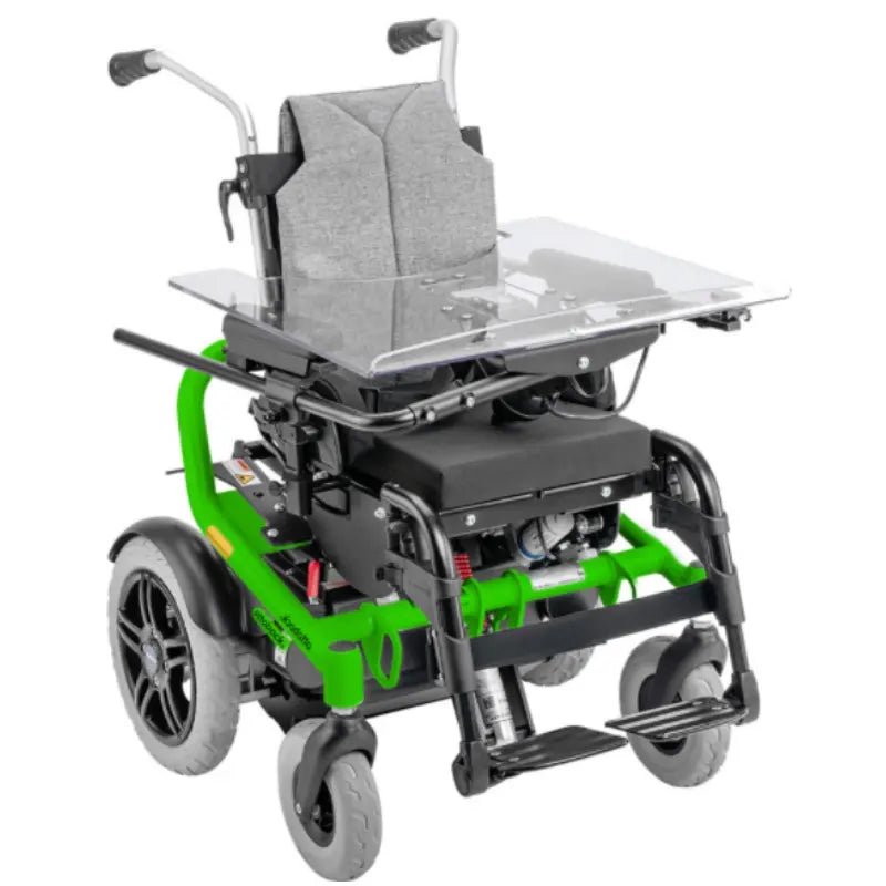 Welcome to the world of the Skippi, the perfect rear-wheel-drive powerchair for active kids! This fun and colorful chair is compact yet still retains large-size drive wheels and castors, so kids can explore their environment with the push of a joystick.
