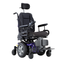 Load image into Gallery viewer, The Quantum Rehab Q4 wheelchair is a compact Mid-Wheel 6 Drive power chair that is a perfect solution for both indoor and outdoor use.  With an average speed of 4 mph, Q4 features a tight turning radius of 508 mm (20”) which provides an outstanding performance making Q4 easily maneuverable for any user.