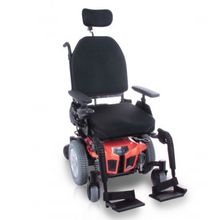 Load image into Gallery viewer, The Quantum Rehab Q4 wheelchair is a compact Mid-Wheel 6 Drive power chair that is a perfect solution for both indoor and outdoor use.  With an average speed of 4 mph, Q4 features a tight turning radius of 508 mm (20”) which provides an outstanding performance making Q4 easily maneuverable for any user.