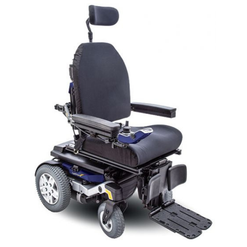 The Lightning rear-wheel drive power chair is representing great maneuverability and a high forward pivot long trail arm, that provides improved obstacle climbing performance and it has got an improved ATX Suspension for a smoother ride.
