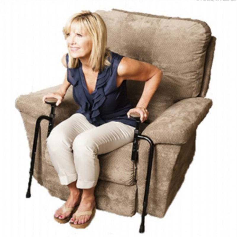 Stander EZ Stand N Go Handle height adjustable from 56-81cm; Width between handles adjustable from 48-66cm. Base dimensions adjustable depth 58cm-66cm; width adjustable from 48-66cm
