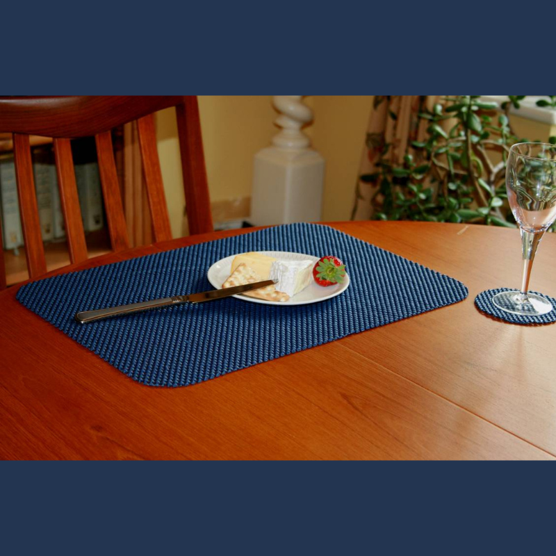 StayPut Anti-Slip Fabric Tablemat (x6) and Coaster (x6) Set - Pearl White