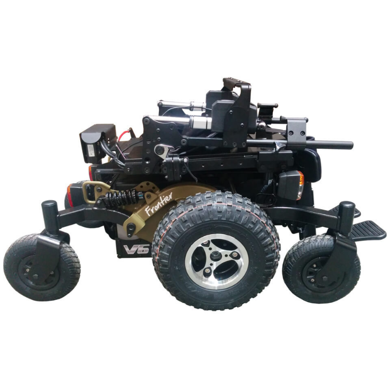With its exceptional off-road capability, you'll be able to explore even the most rugged terrain. And thanks to its comfortable folding backrest and low-pressure tyres, this model provides a smooth, relaxing ride. The splash resistant design means that you don't have to worry about getting wet