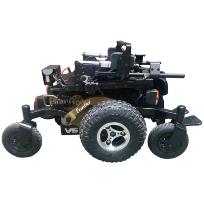 With its exceptional off-road capability, you'll be able to explore even the most rugged terrain. And thanks to its comfortable folding backrest and low-pressure tyres, this model provides a smooth, relaxing ride. The splash resistant design means that you don't have to worry about getting wet