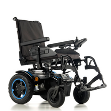 Load image into Gallery viewer, This entry-level powerchair is precision-measured to fit in short spaces without compromising on traction or stability. It also has the ability to climb kerbs up to 100 mm (4&quot;), making it a great choice for those who need a little extra help getting around.