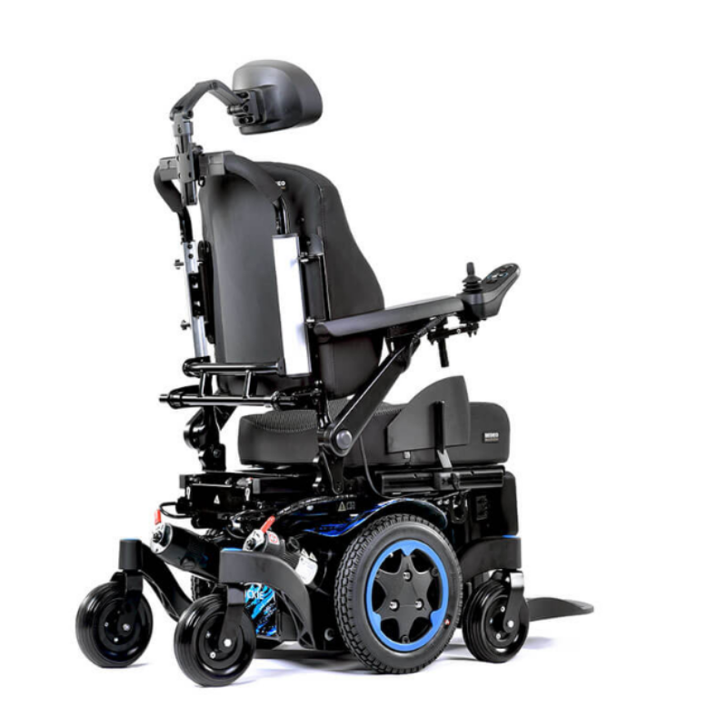 The Quickie Q300 M Mini is the original ultra-compact powerchair that has been packed full of more ‘big powerchair’ performance than ever before. With a width of just 520 mm, the all-new Q300-M Mini is the narrowest TRUE mid-wheel drive powerchair on the market.