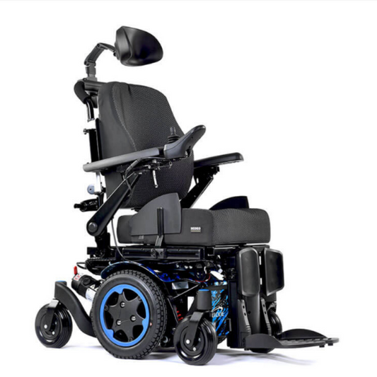 The Quickie Q300 M Mini is the original ultra-compact powerchair that has been packed full of more ‘big powerchair’ performance than ever before. With a width of just 520 mm, the all-new Q300-M Mini is the narrowest TRUE mid-wheel drive powerchair on the market._img