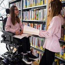 Load image into Gallery viewer, The Q300 M Mini Teens is also ridiculously compact and manoeuvrable, making it perfect for busy classrooms or hallways. There&#39;s no need to out-grow your powerchair when you can have the QUICKIE Q300 M Mini Teens.