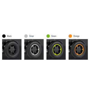 The Q400 M also comes with a choice of 4 contemporary colour inlays to perfectly complement its striking matt-black bodywork. Simply replace the colour inlays as desired. Styling your powered wheelchair has never been so simple.