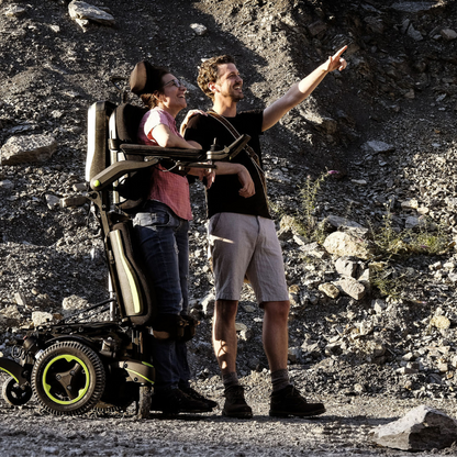 The Q700-UP M Ergo is a top-of-the-line power wheelchair that offers excellent maneuverability in tight compact spaces.
