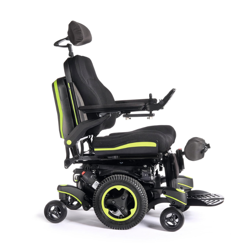 The Q700-UP M Ergo is a top-of-the-line power wheelchair that offers excellent manoeuvrability in tight compact spaces.