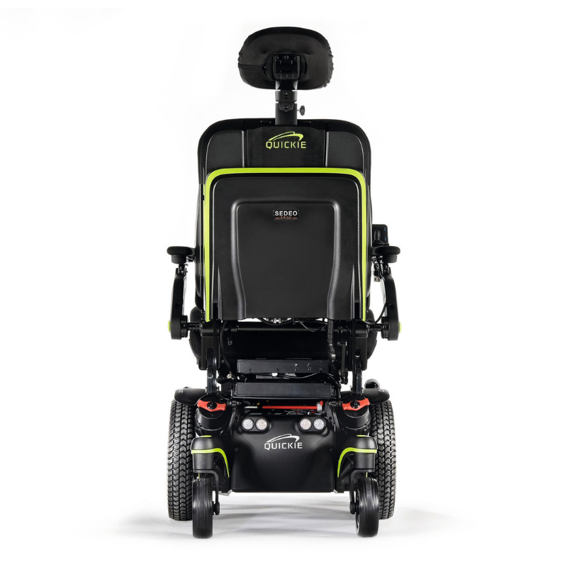 The Q700-UP M Ergo is a top-of-the-line power wheelchair that offers excellent maneuverability in tight compact spaces.