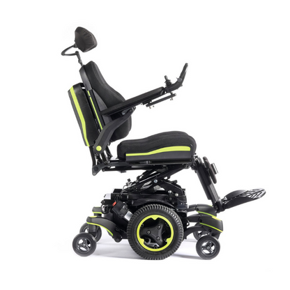 The Q700-UP M Ergo is a top-of-the-line power wheelchair that offers excellent maneuverability in tight compact spaces.