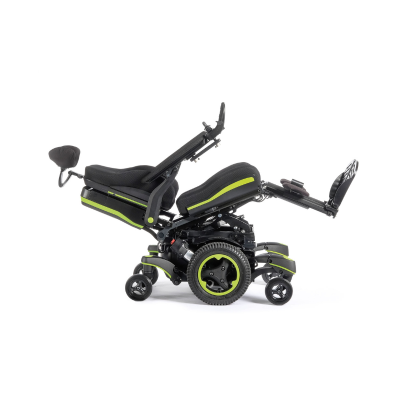 The Q700-UP M Ergo is a top-of-the-line power wheelchair that offers excellent maneuverability in tight compact spaces.