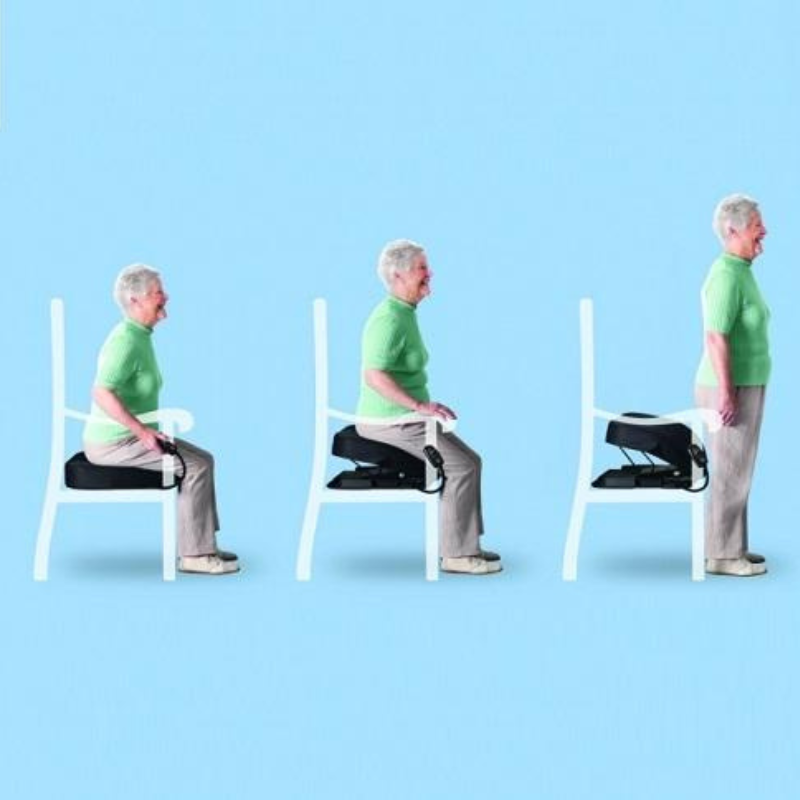 Uplift Powered Seat depth 500mm (19.5"). Seat width 440mm (17"). Maximum height of seat 250mm (10"). Minimum height of seat 110mm (4"). Cable length 3.7m (12ft). Weight 5.4kg